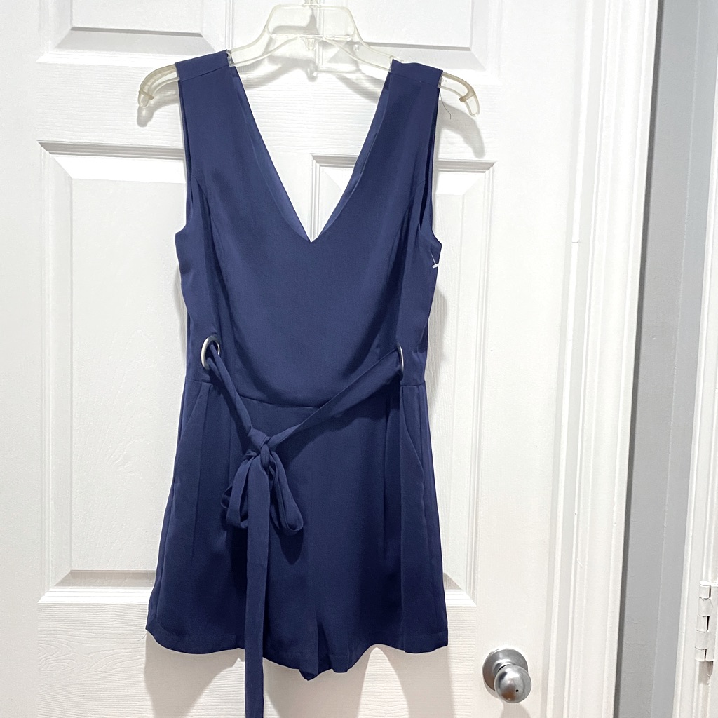 Fab’rik Silver Grommet Detail V Neck Romper.